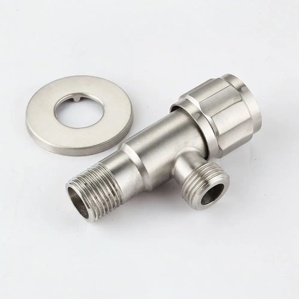 Stainless Steel 304 Angle Valve Slow Opening Water Shut Off Tap For Plumbing Faucet Connector Pipe Hardware