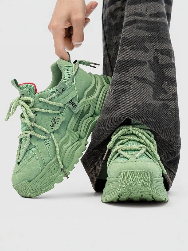 

Men's 2026 New Summer Casual Versatile Trendy Sports Thick Bottom Heightening Green Dad Fashionable Shoes Gel Shock Absorption