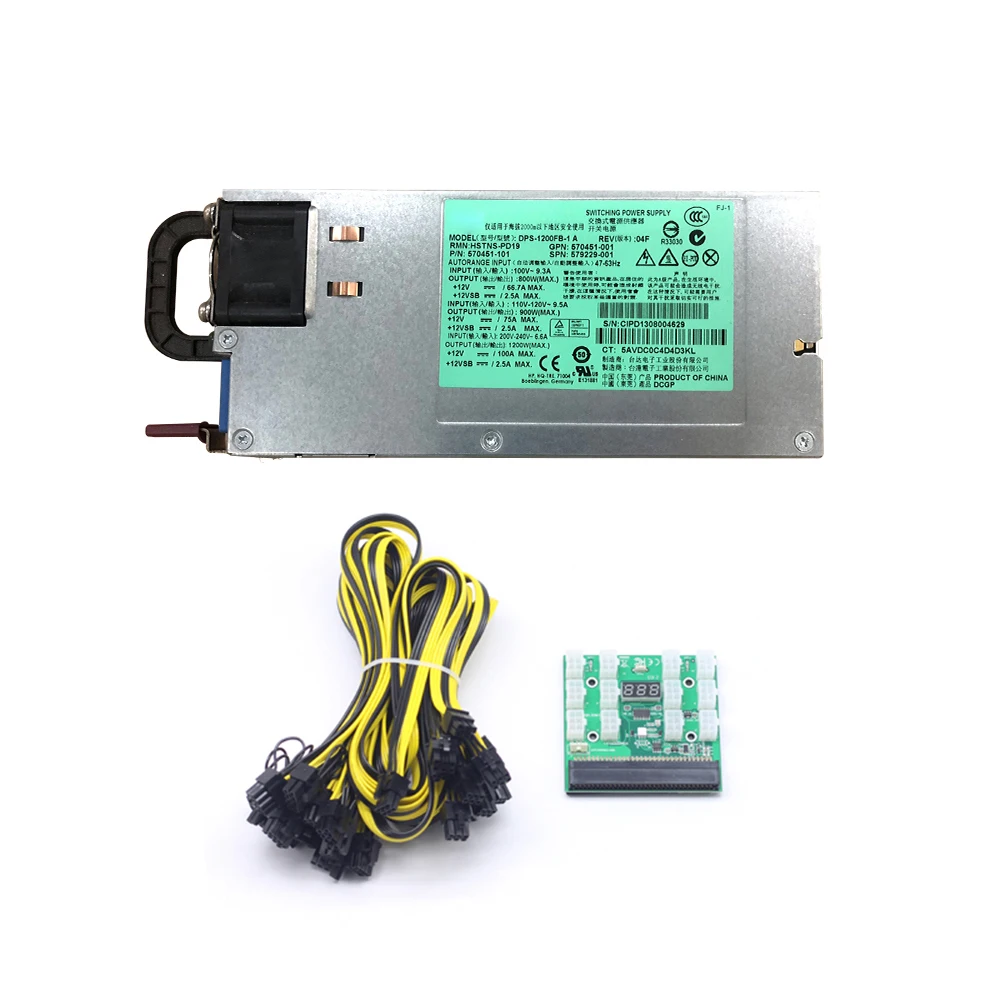 

Блок питания 1200 Вт Для DL580 DL980 G7 Gen7 570451-101 579229-001 PSU, графическая карта 6P до 8P для майнинга