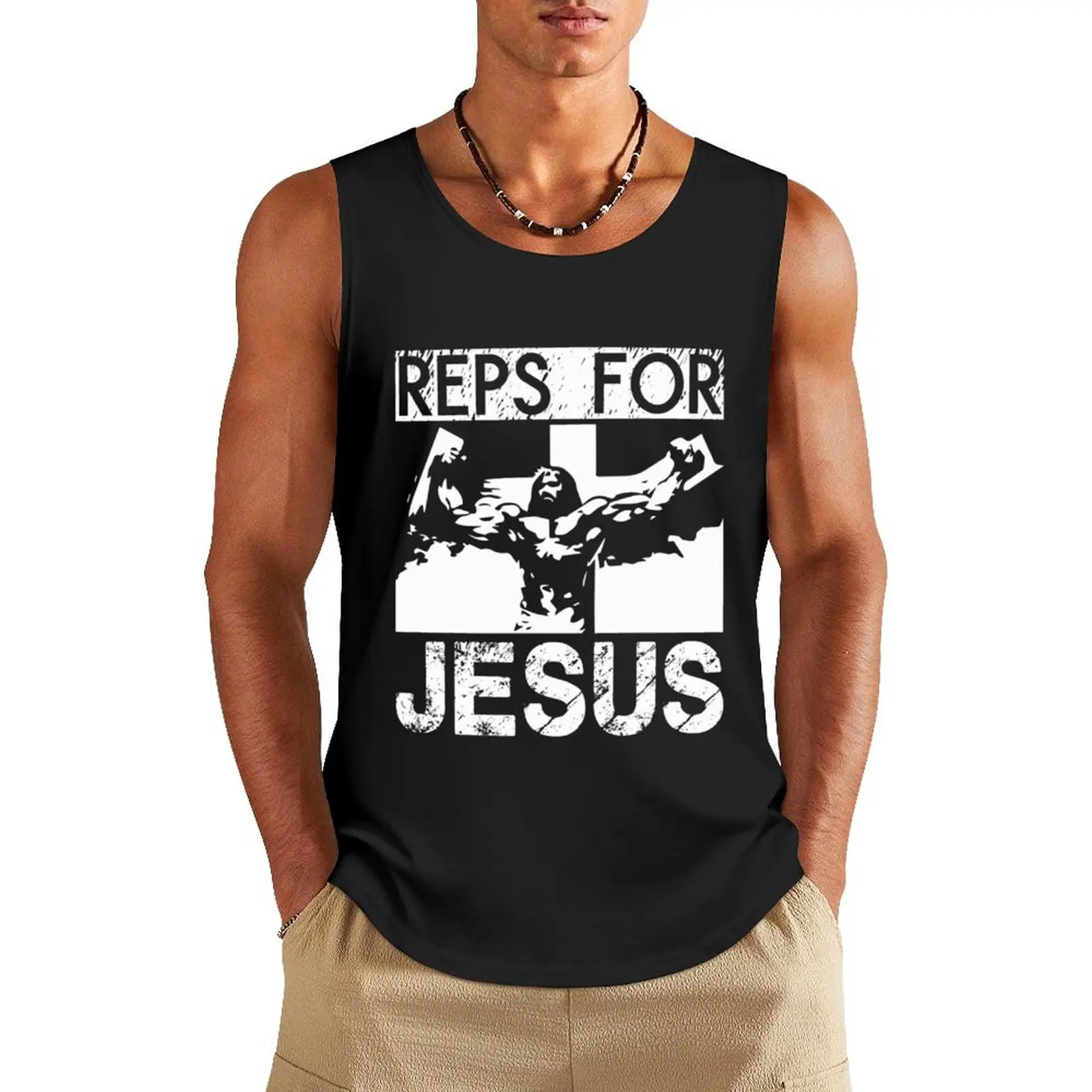 

Reps For Jesus Tank Top sleeveless man shirts Men's summer clothes 2025
