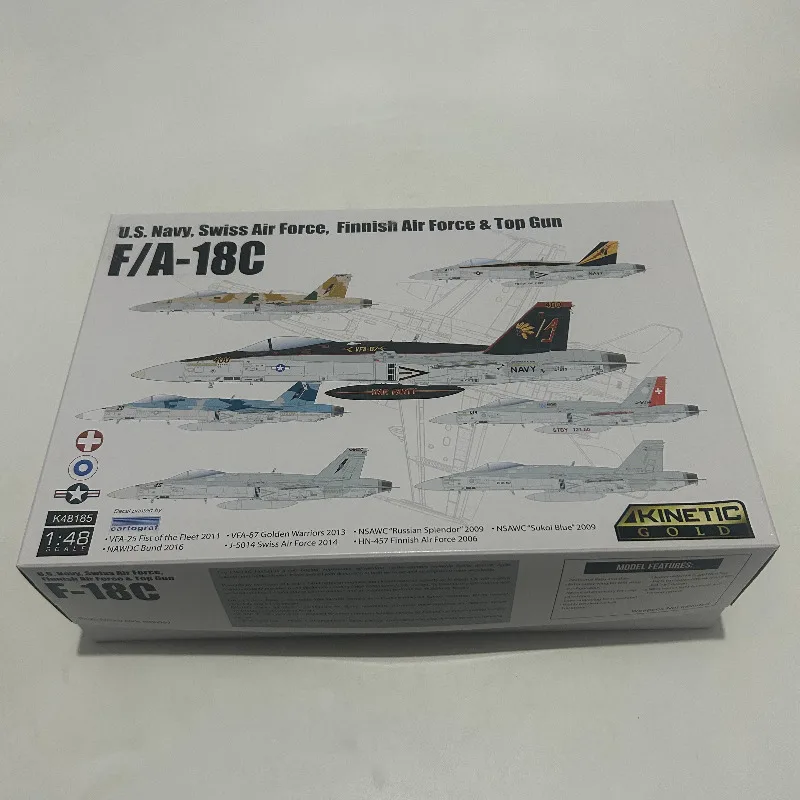 

Конструктор Kinetic K48185 1/48 F/A-18C ВВС США, ВВС Швейцарии, ВВС Финляндии, пластиковая сборная модель