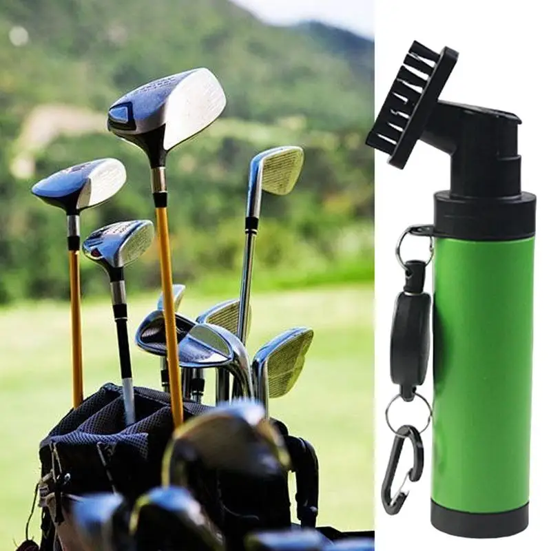 Club Brush Cleaner Golf Club Cleaning Tool Nylon Bristles Golf Club Cleaning Brush Water Spray Bottle With Retainer Clip For Eas