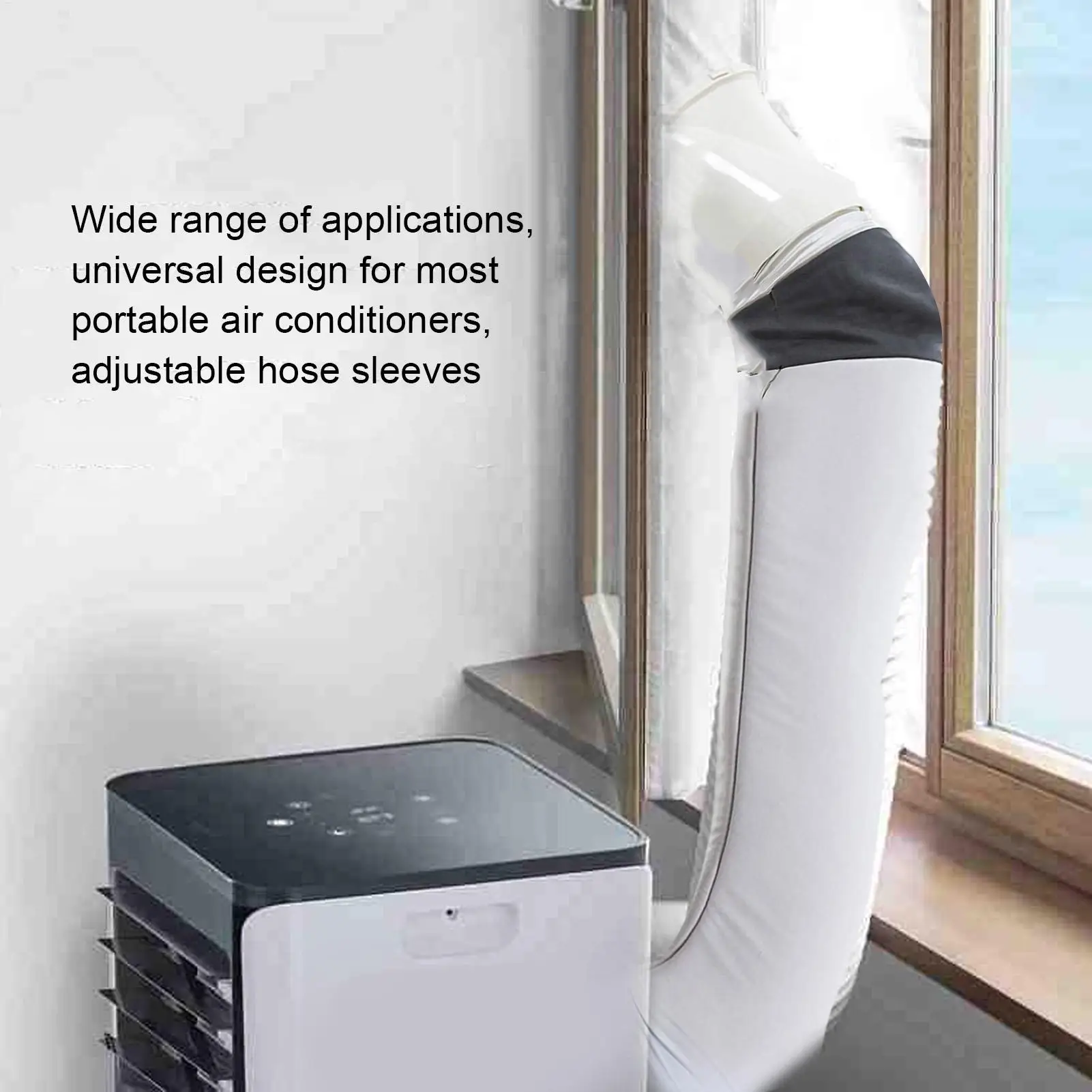 Portable AC Hose Wrap Adjustable Dust Proof Air Conditioner Hose Protector Reusable Air Conditioner Hose Sleeve view 5
