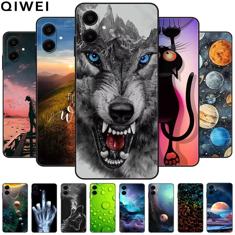 For Samsung Galaxy A06 Case Cool Black Soft Silicone Cover for Galaxy A06 SM-A065F Phone Cases A 06 6.7'' Cartoon TPU Shell Capa