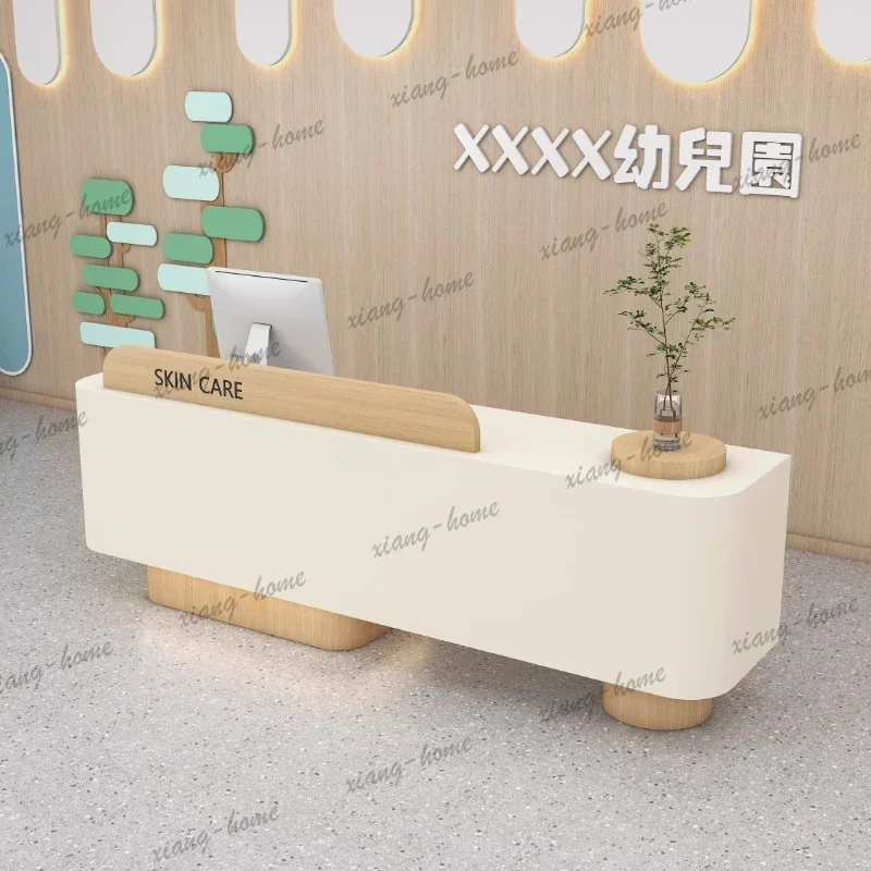 LS120 160 180 200 220 240 260 280 300cm cream style reception desk Customer center computer desk office table designer furniture