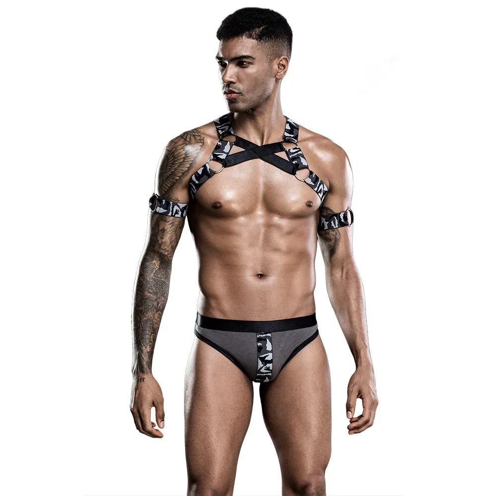 

New Men Erotic Bondage Uniform Men Gay Role Playing Costumes Sexy Lingerie Set Adult Bar Performance Show Sexy European Clothing