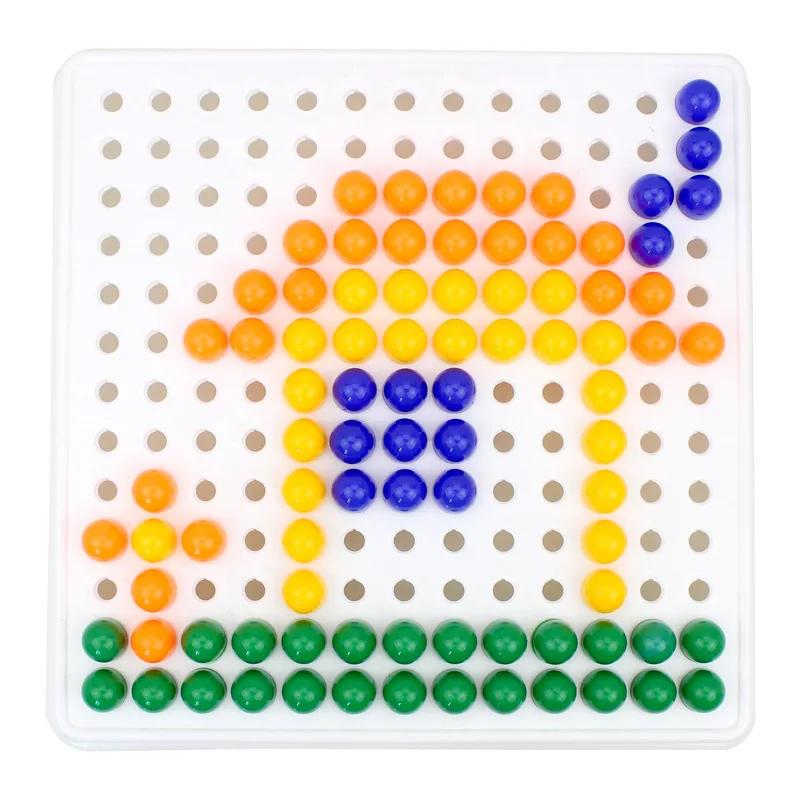Creative 240Pcs Mushroom Nail Button Puzzle Kindergarten Children's Puzzle Combination DIY Splicing Board Toy