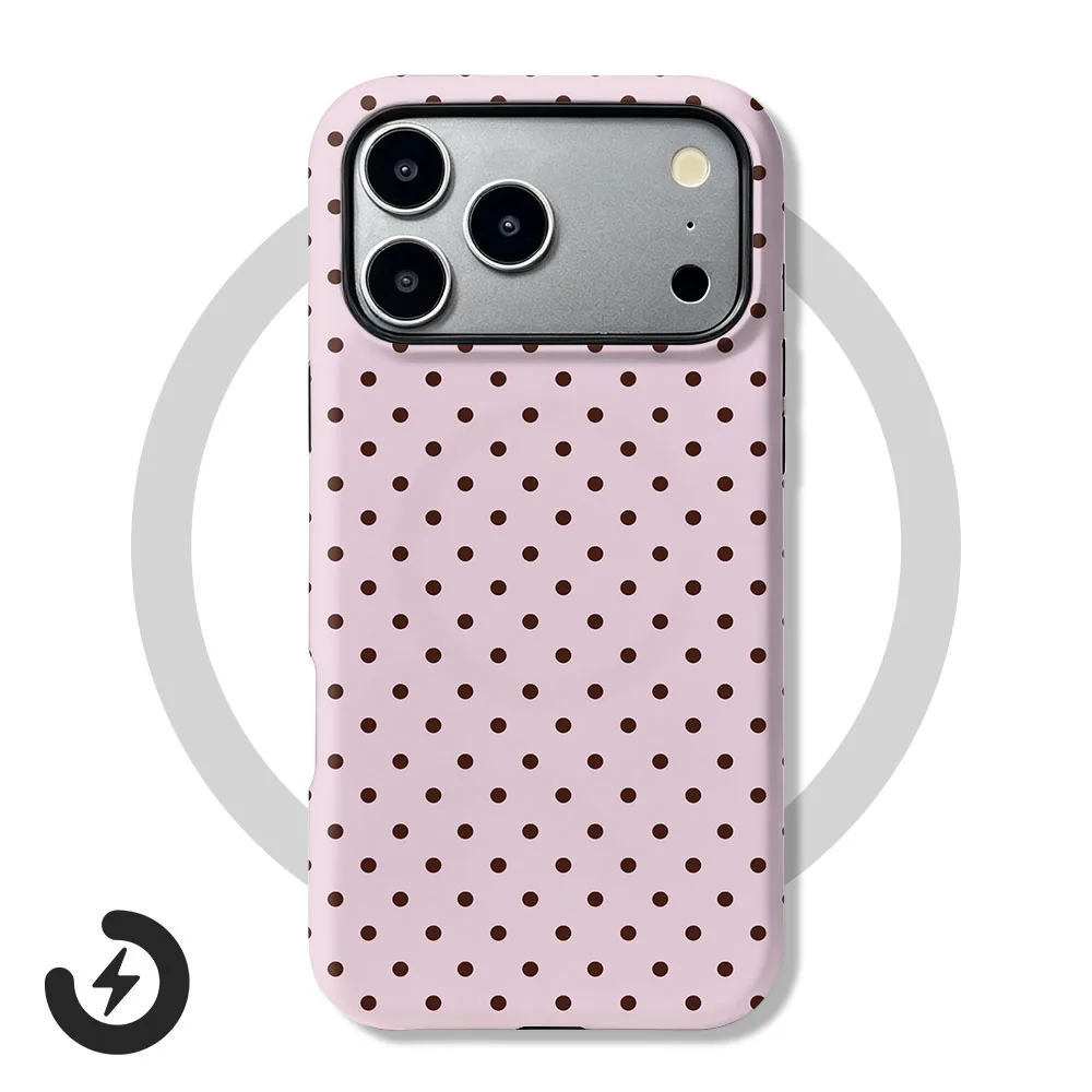 Coque de téléphone magnétique pour Oneplus 13T 13S 13R 12 15R 15 15T 12R ACE 5 2V 3V 6 6T Pro, motif à pois mignon, coque 2 en 1 avec film protecteur