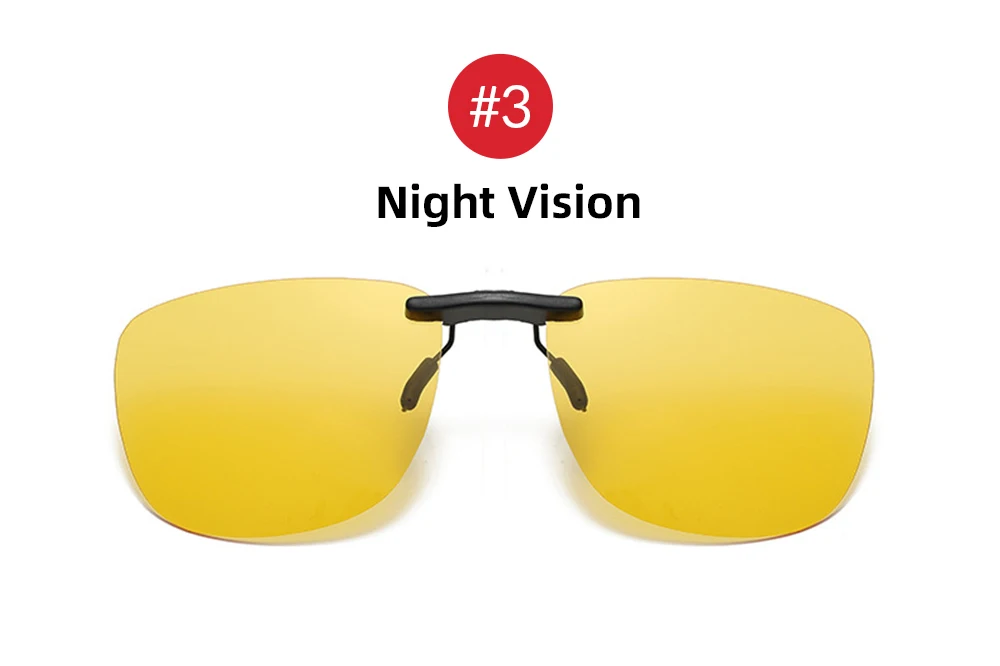 Quadratische Clip-On-Sonnenbrille für Damen, polarisiert, schwarze Linse, UV400, Nachtsicht, Fahren, Herren, Brille, Clips, blendfrei, Vintage-Brille – Detail 12