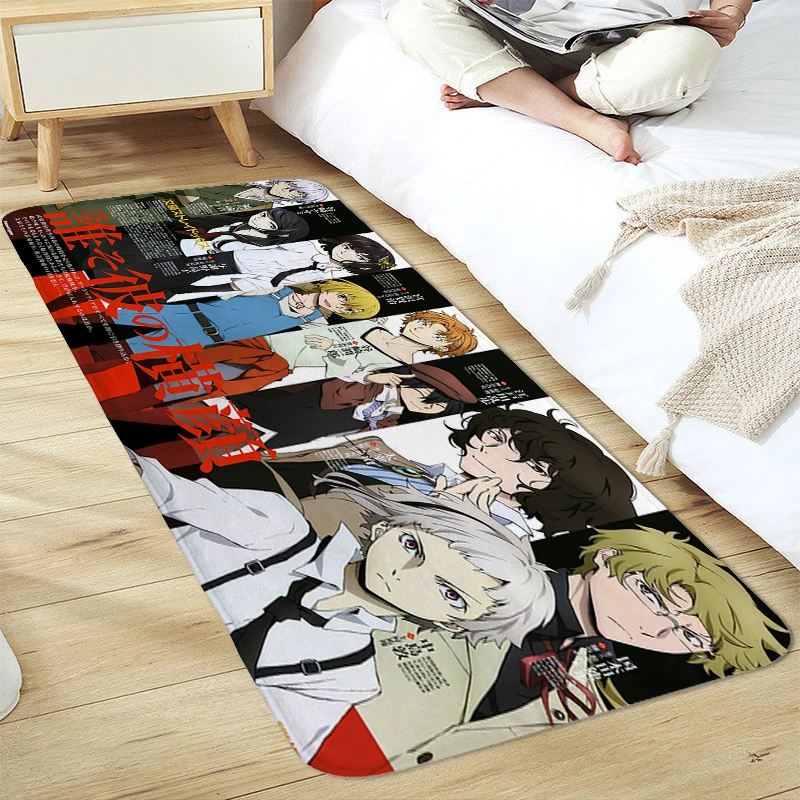 Sleeping Room Rugs B-Bungo Stray Dogs Bathmat Outdoor Entrance Doormat Anime Carpets for Living Room Kitchen Foot Mat Home