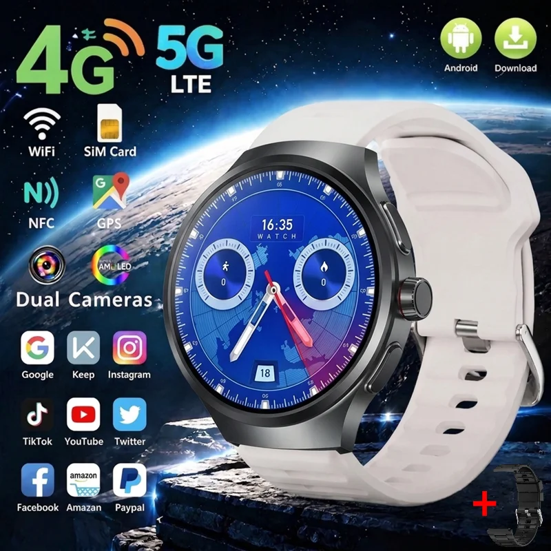 2026 VP50 Smartwatch 4G Full Netcom 1.75 Inch AMOLED Display Pull‑Out Rotate Camera Large Memory App Market GPS WIFI Smart Watch