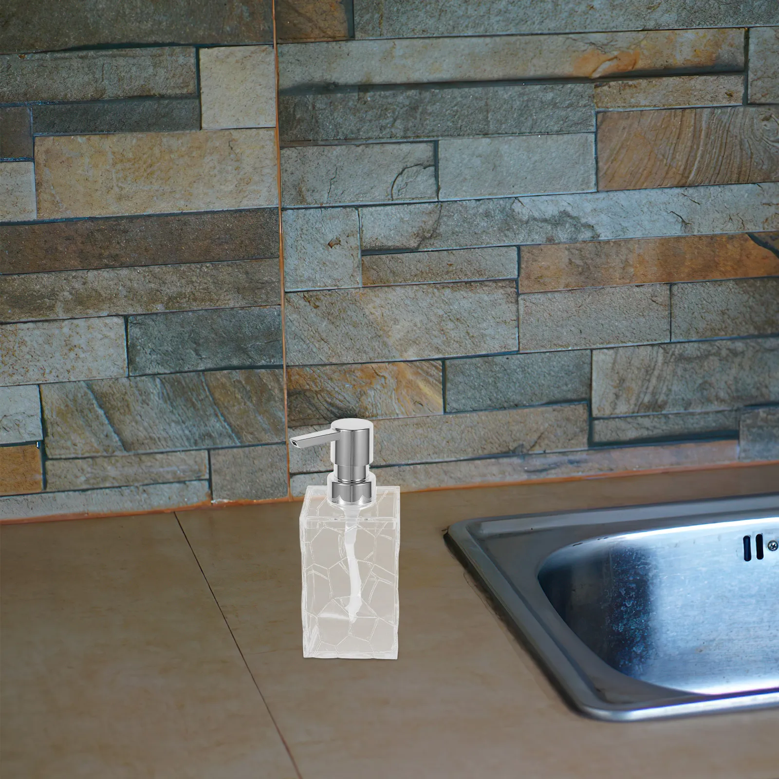 

Clear Acrylic Hand Soap Dispenser 320Ml Refillable Liquid Pump Bottle for Bathroom Kitchen Countertop Transparent Soap Storage