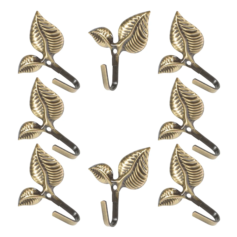 

8 Pcs Retro Wall Hanging Hook Hooks Living Room Entrance European Style Golden Iron
