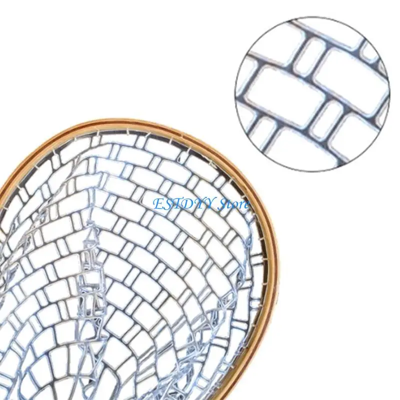 G6DE Fly Fishing Landing Net Fishes Catching Releasing Net Tool with Rubber Mesh Netting Fishing Accessories Enduring - view 5