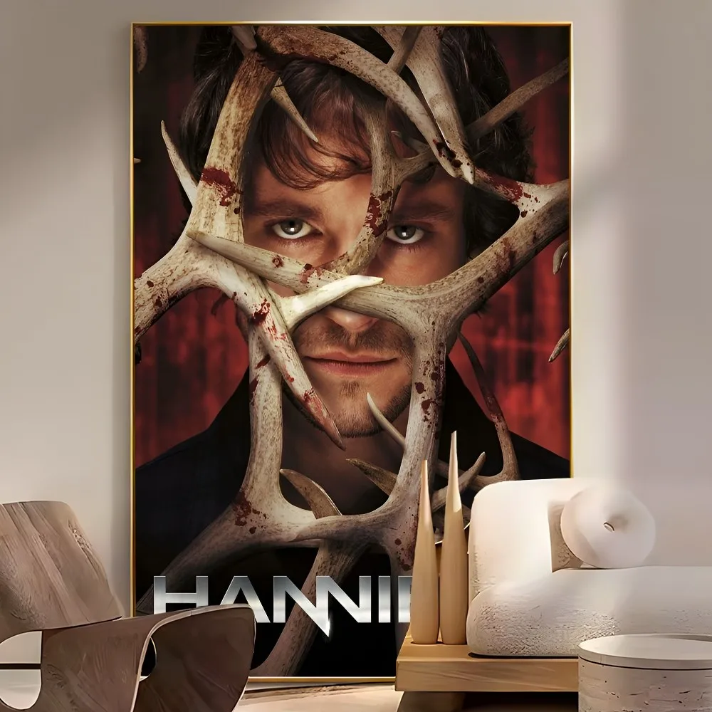 American Hot Horrible TV Series Movie Hannibal Vintage Poster Self-adhesive Art Poster Retro  Sticker DIY Room Cafe Decorative