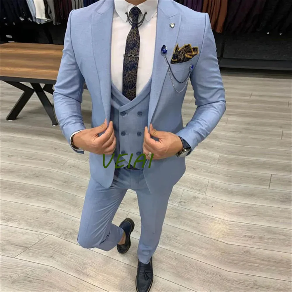 

Adding Fat and Increasing Foreign Trade Men's Suit 3 Piece Set Host Banquet Suit Men's Suit Best Groom Dress (Blazer+Vest+Pants)