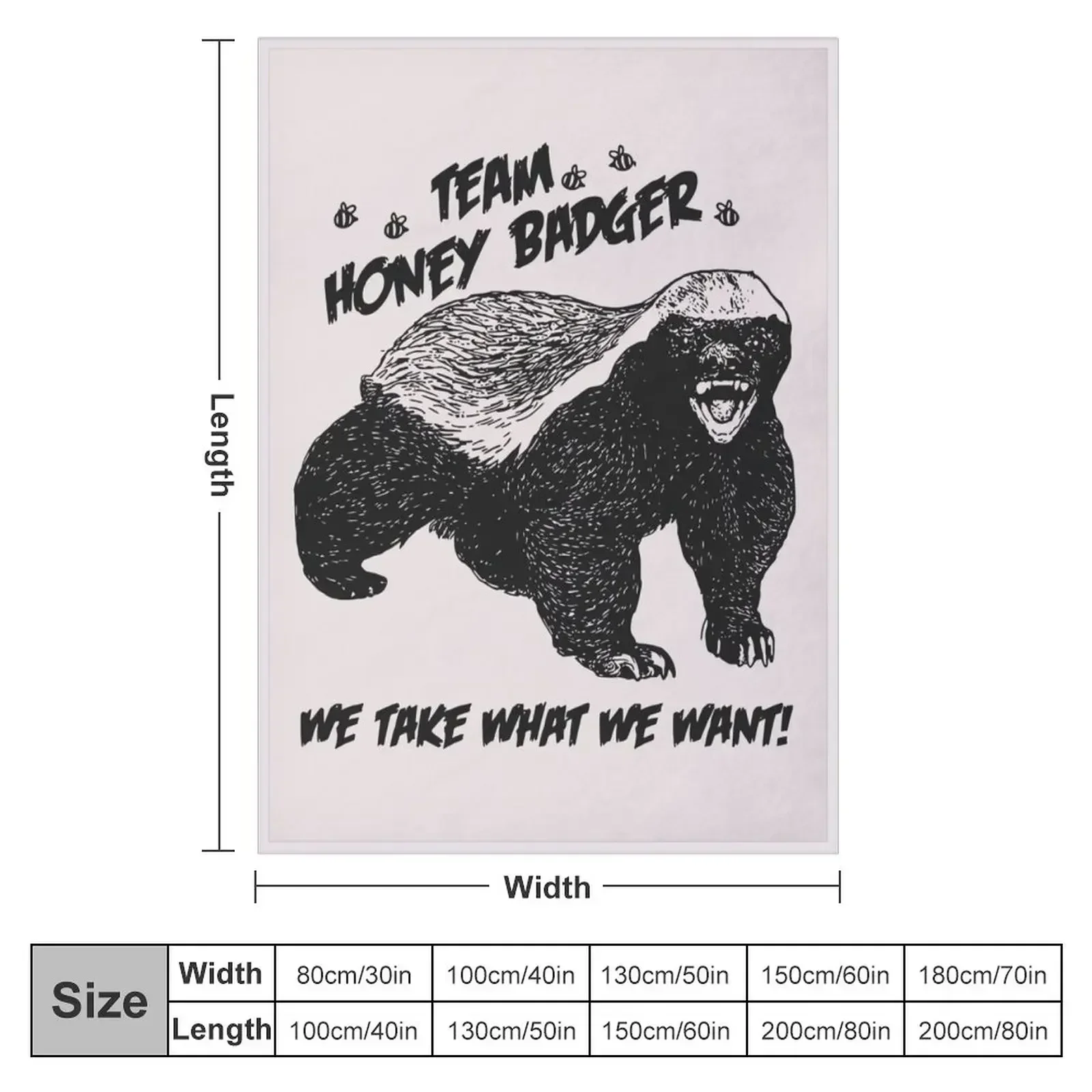 New Team Honey Badger Throw Blanket Luxury St Soft Decoratives for babies Blankets