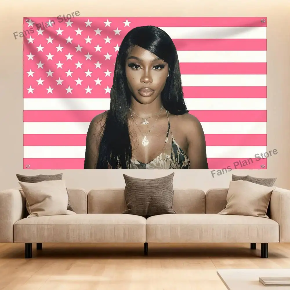 Singer S-SZA Flag Tapestry Banner For Bedroom Outdoor Living Room Restaurant Bar Wall Decor Party