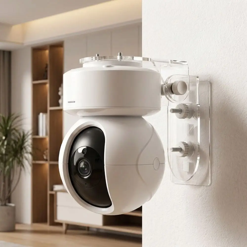 Acrylic Video Surveillance Camera Mount L Shape Upside-Down Mount Wall Mount Camera Stand Transparent Drill-Free Fixer