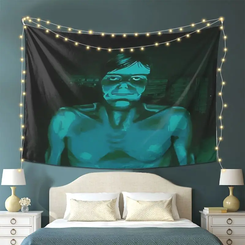 VIKAMA Aesthetic Portrait Tapestry Wall Hanging for Bedroom Artistic Man Face Dark Retro Wall Art Boho Dorm Room Decor Gift