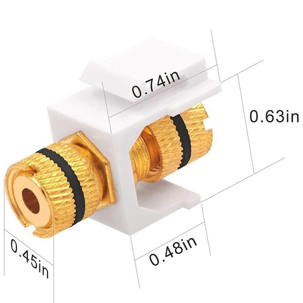AT63-Speaker Post Snap-In Banana Keystone Jack - White, 20Pcs