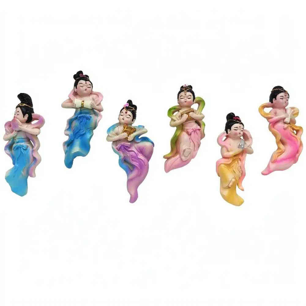 Detailed 3D Resin Fridge Magnet Chinese Retro Dunhuang Design Decorative Magnetic Memo Clip Kitchen Home Accessory