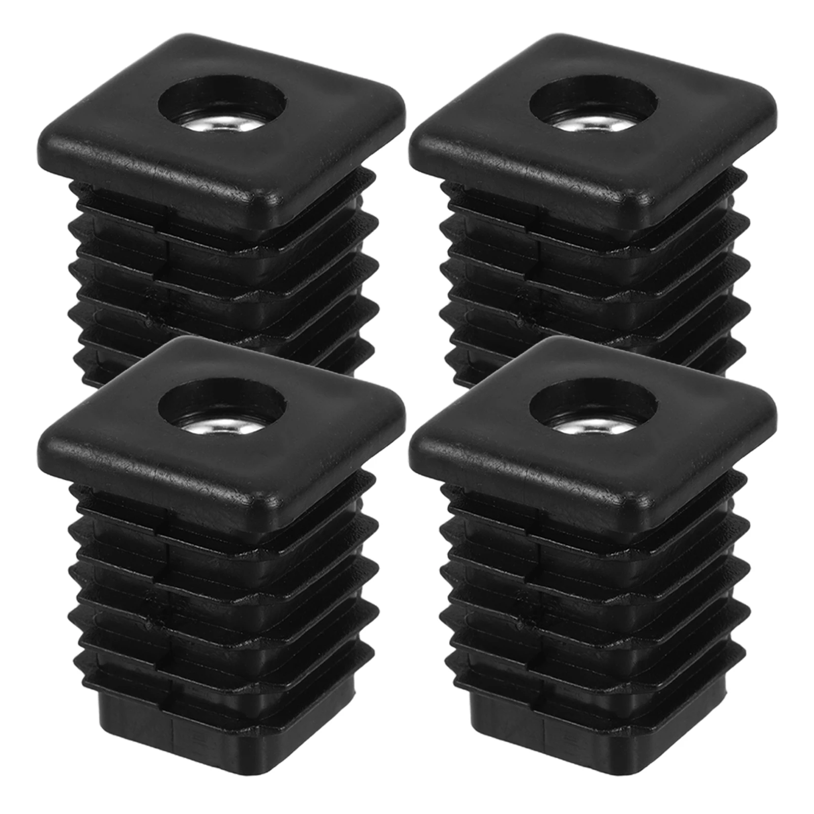 4pcs Square Pincushion Heightening Plug Threaded Tube Cap Furniture Leg Cover Plastic Mounting Bolt Hole Plug
