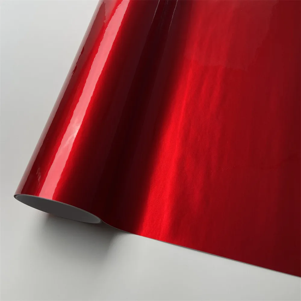

Car Vinyl Wrap Glossy Red Film Self Adhesive Color Change Sticker Wrapping Cover Air Release Foil for Car Motorcycle
