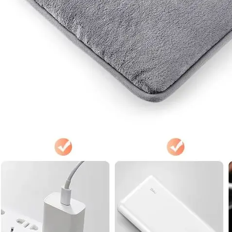 

USB зимняя электрическая грелка для ног под столом, бытовая грелка для ног, мягкий плюшевый обогреватель для ног, термостат, коврик, теплая подушка