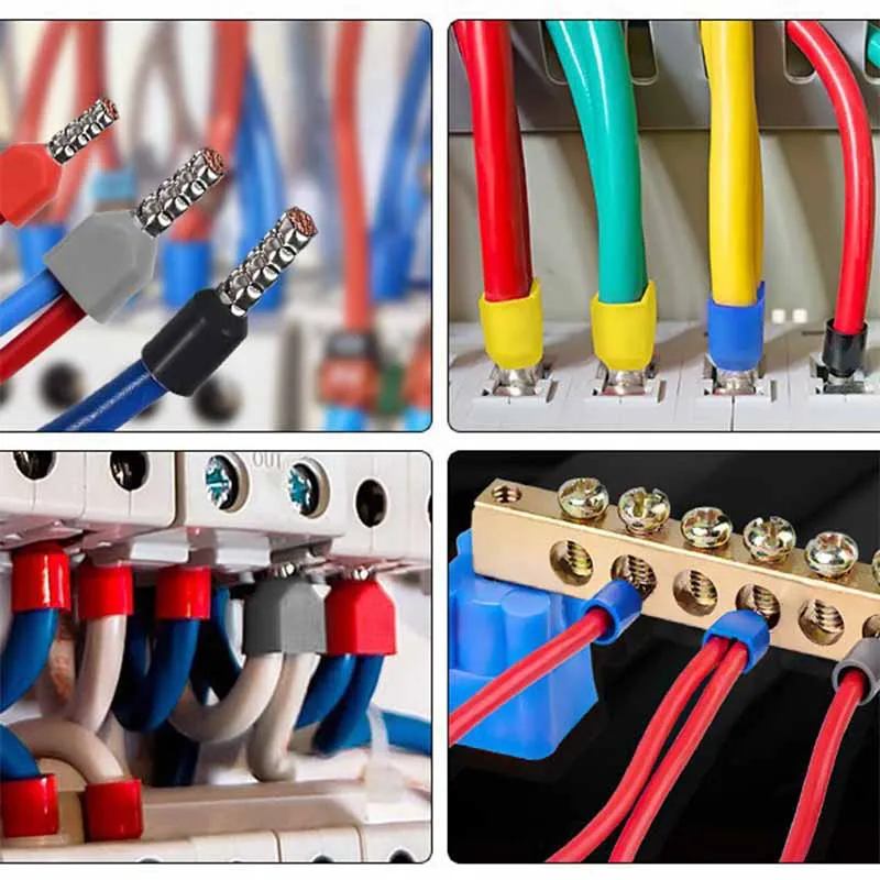 1000PCS Electrical Wire Ferrules Tubular Crimp Cable Terminals Connectors E0508 E1008 E1508 E2508 E4009 E6012 Sleeve Ferrules