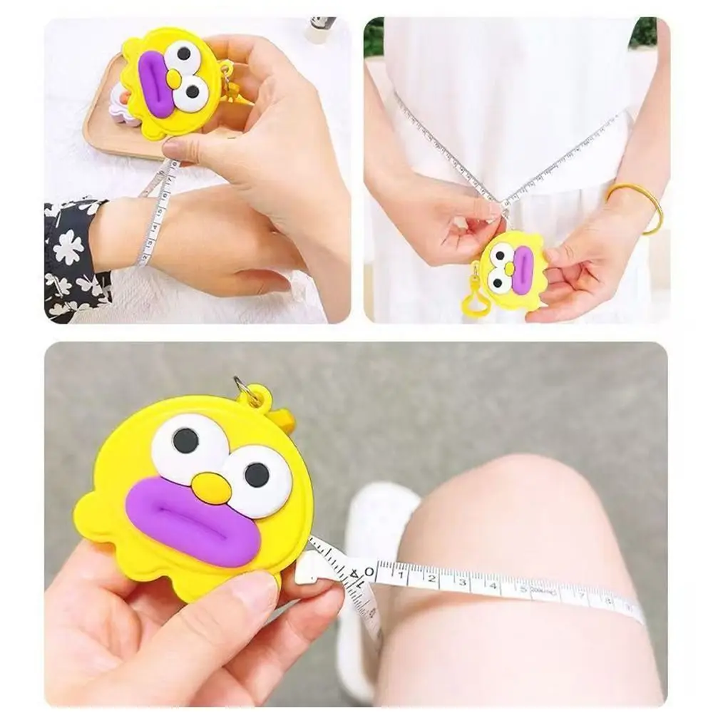 2M Length Cat Paw Ruler Big Mouth Design Soft Leather Soft Leather Ruler One Click Rebound Clothing Tailor Ruler Office Use