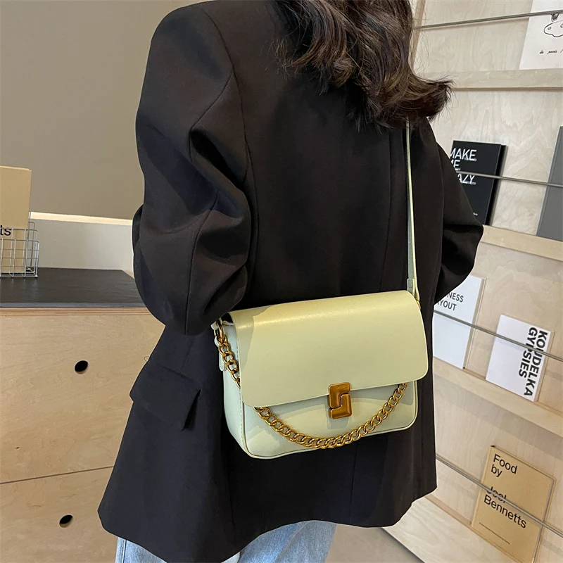 LEFTSIDE Small PU Leather Flap Crossbody Bags for Women 2024 Korean Fashion Females Shoulder Bag Lady Chain Handbags and Purses