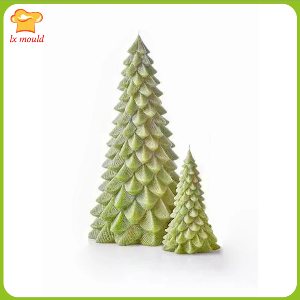 3D Christmas Tree Silicone Candles Mould Home Decoration DIY Wax Aromatherapy Plaster Mold Christma Fir Tree