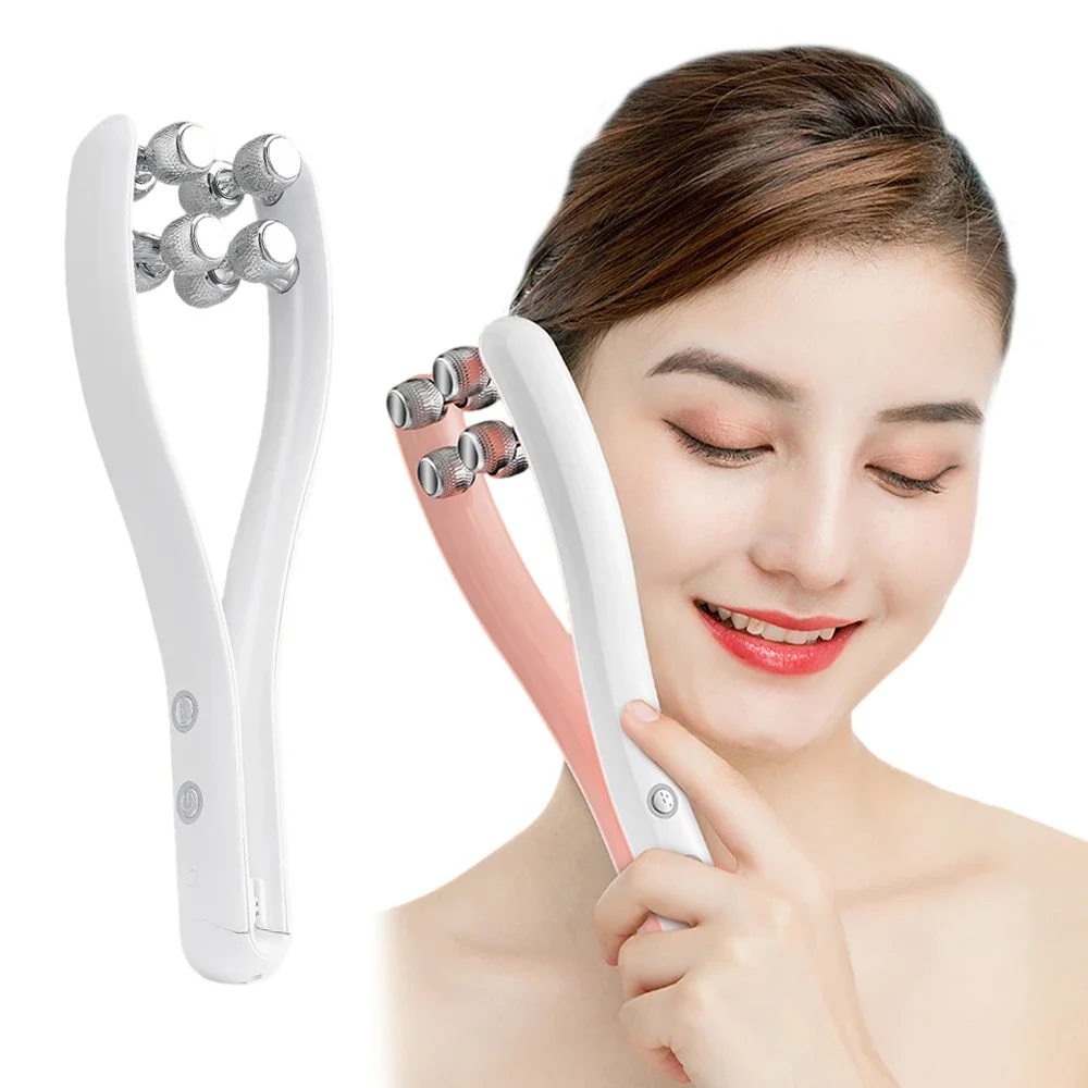 

EMS Lifting Face Roller Massager Electric RF Beauty V Shaped Face Lift Machine Skin Care Massage Tool for Body Neck Back Arm Leg