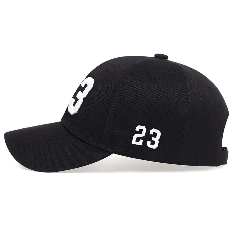 Unisex 23 Number Embroidery Baseball Caps Spring Autumn Outdoor Adjustable Casual Hats Hip Hop Cap Sunscreen Hat