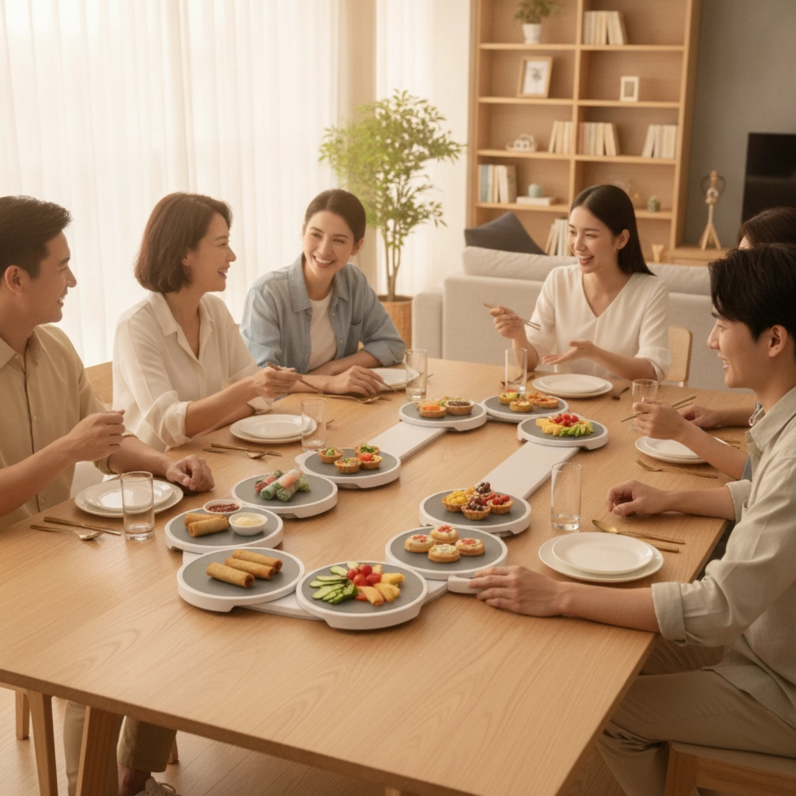 Rotating Dining Tray Easy to Clean Tabletop Rotating Tray Tabletop Food Turntable Manual Rotating Server Stable for Families