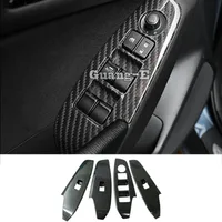 Cubierta de coche para Mazda 3 Axela M3 2014 2015 2016 2017 2018 2019, Panel de vidrio para ventana, reposabrazos, interruptor de elevación, Marco embellecedor de botón, 4 piezas