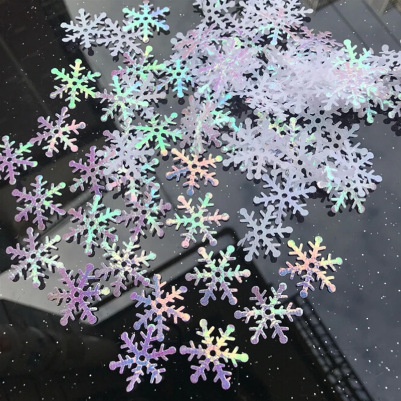 Christmas Snowflakes Confetti Mini Snowflakes Xmas Tree Ornaments Home Winter Christmas Party Decorations Supplies