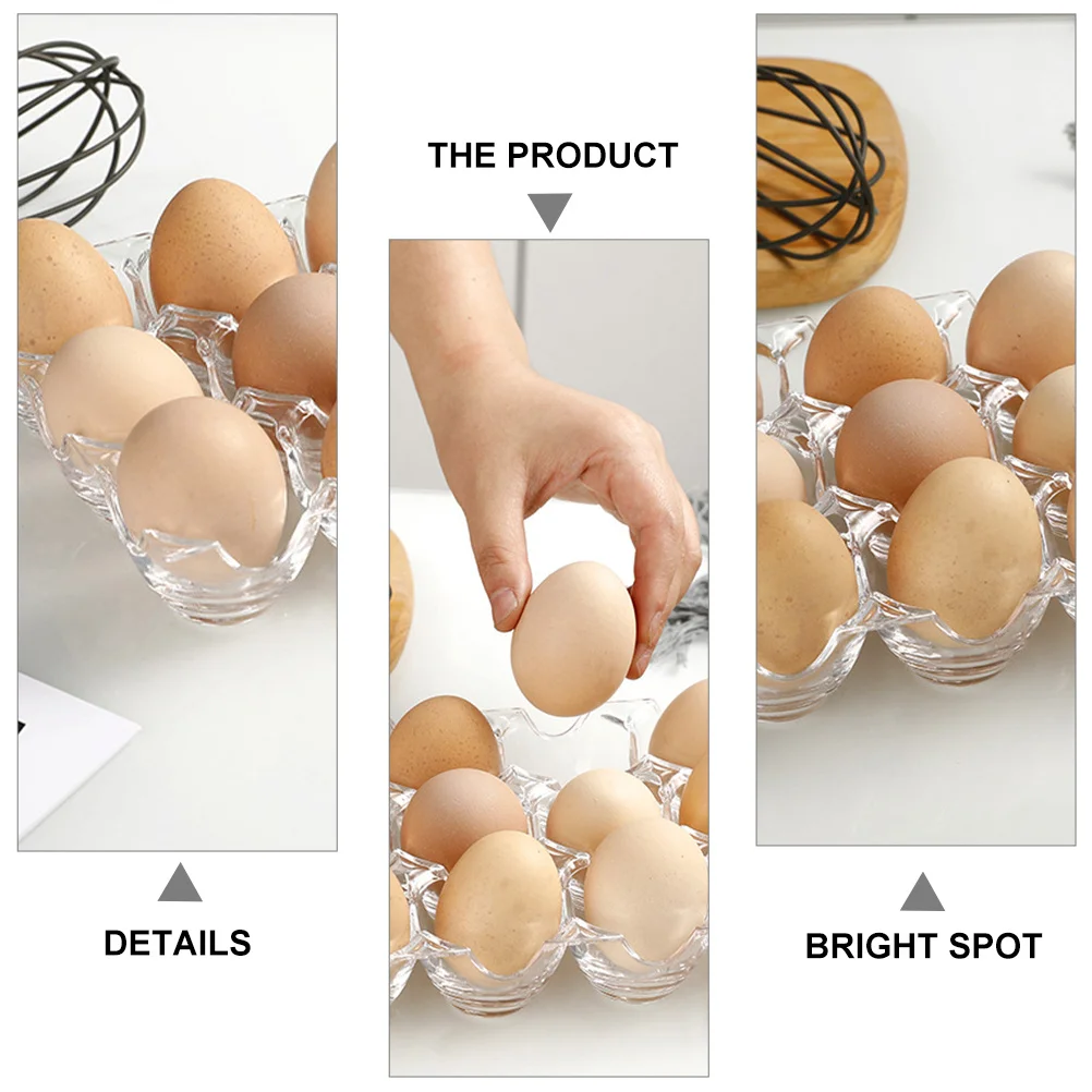 

1Pcs Transparent 12-Grid Egg Holder Durable Refrigerator Case Crush-Proof and Smash-Proof Design Acrylic Egg Tray