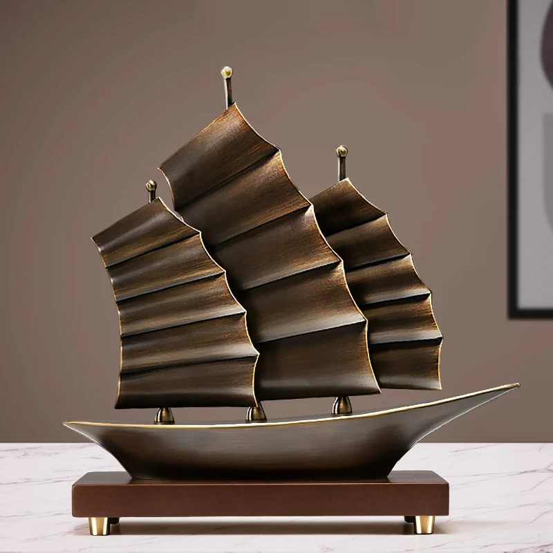 LMM smooth sailing sailing copper office leading high-end desktop decorations