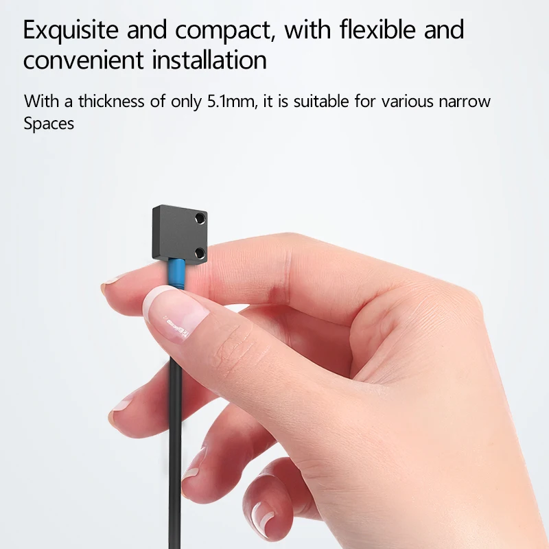 Thin laser sensor, small square diffuse reflective infrared photoelectric switch, small light spot right-angle beam-shooting sen