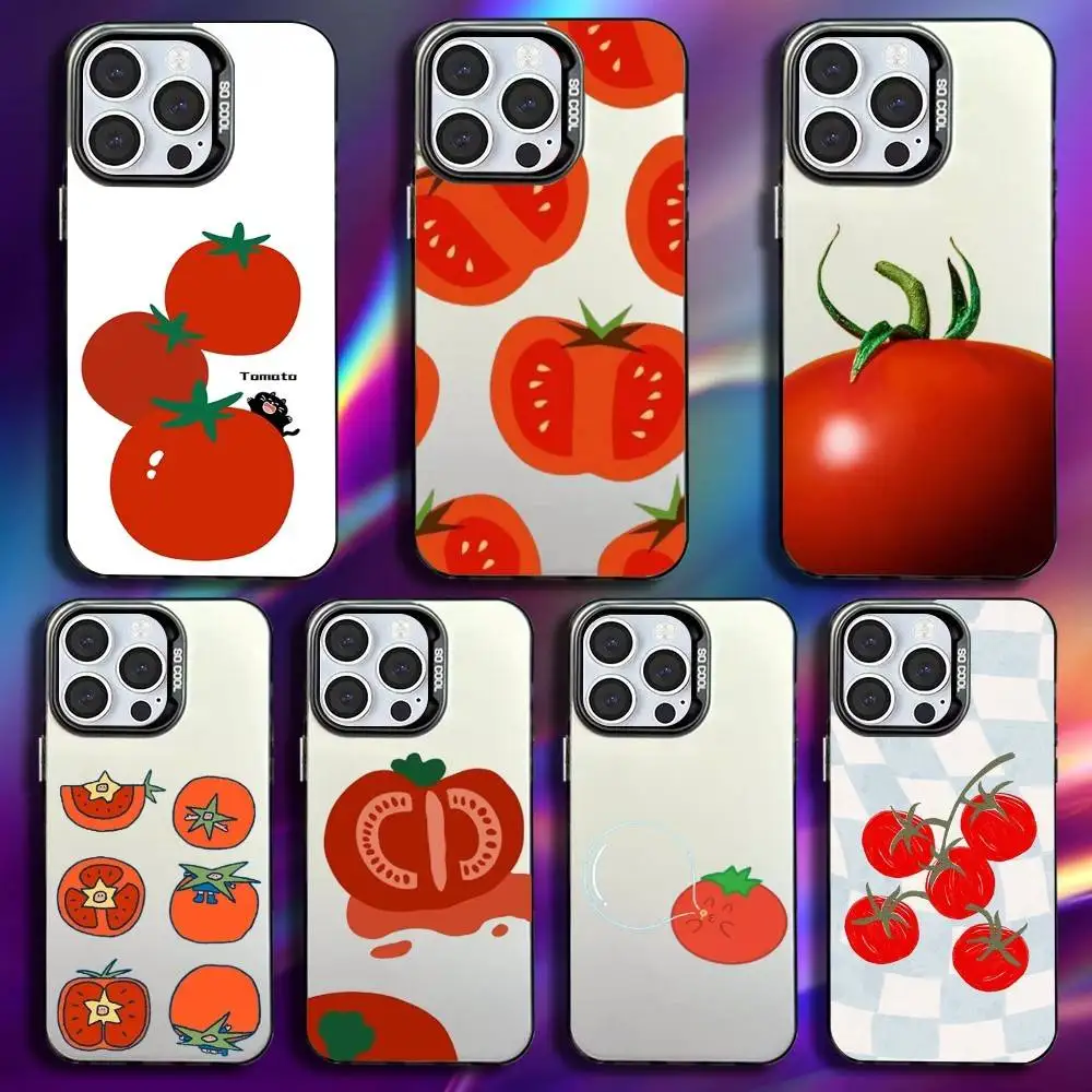 

Vegetables Fruits Tomatoes Phone Case For iPhone 17,16,15,14,13,12,11,Pro,Max,Plus,Mini,XS,SE Anti Fall Black Matte Hard Bumper