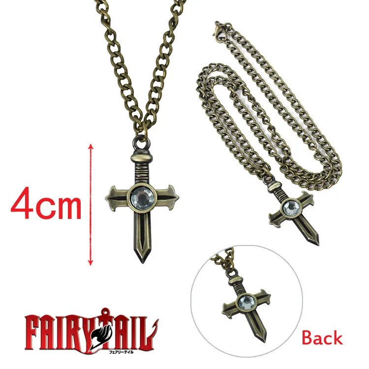 High Quality Necklace Fashion Jewelry Cosplay Costumes DIY Props Cross Sword Gem Anime Special Accessories for Halloween Party