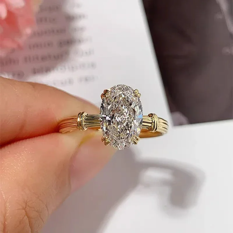 

Diamond Rings Wedding Engagement Gift lab diamond ring with certificate Lab Grown Diamond Ring 18K Gold D color VVS1