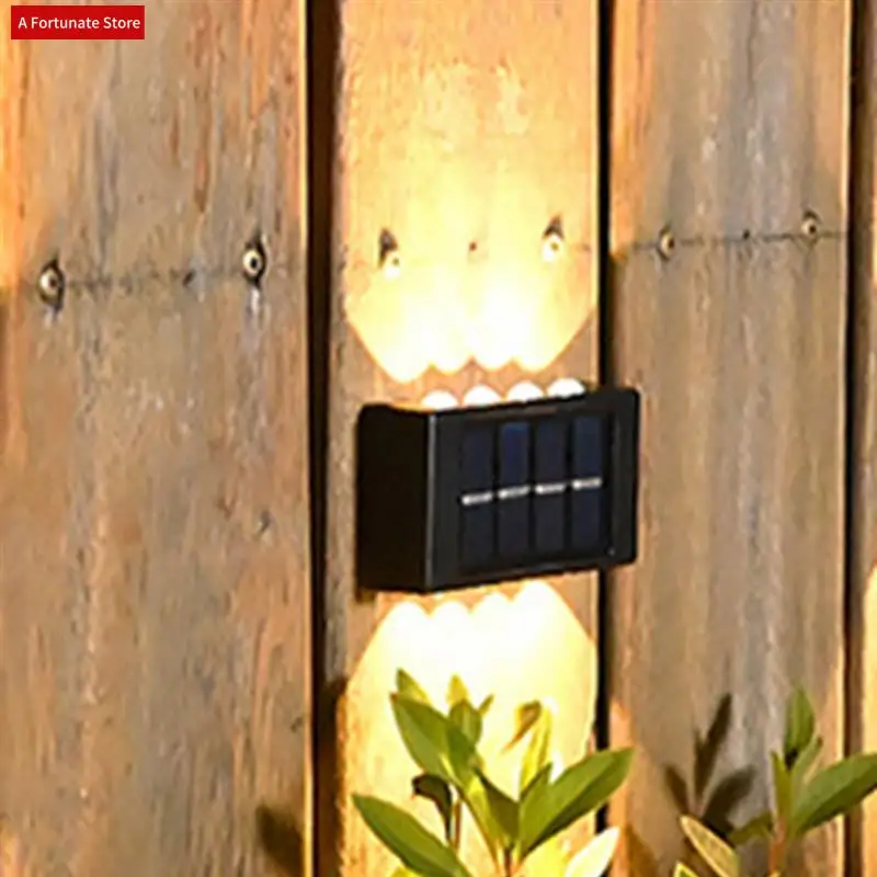 

8 LED Solar Wall Lamp Outdoor Waterproof Up & Down Luminous Lighting Garden Solar Lights Stairs Fence Sunlight Lamp-A78G