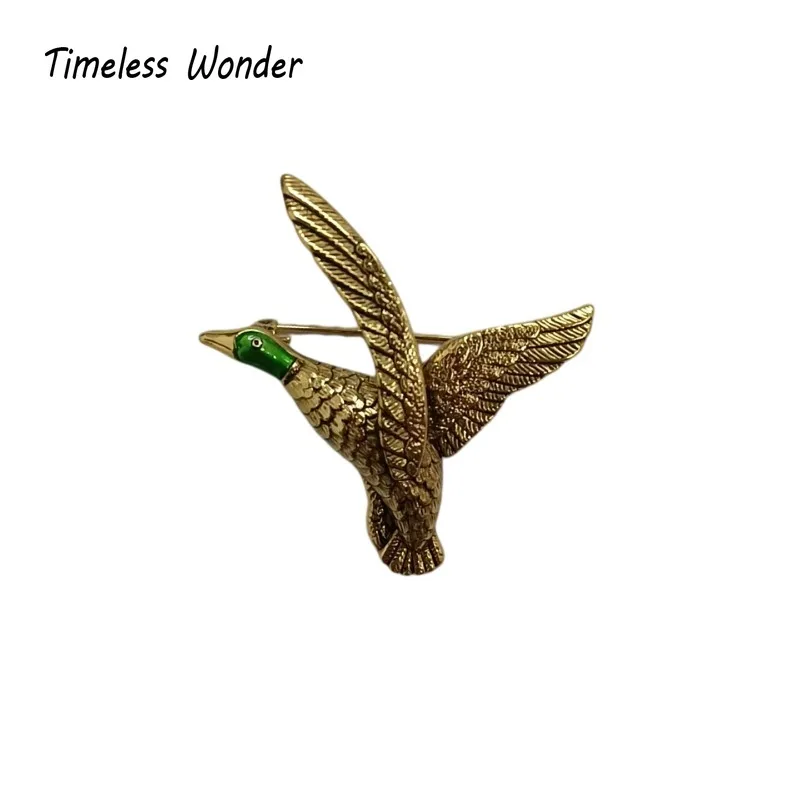 

Timeless Wonder Fancy Enamel Wild Goose Brooch Pins for Women Designer Jewelry Runway Top Bride Gift Trendy Rare Mix 5283