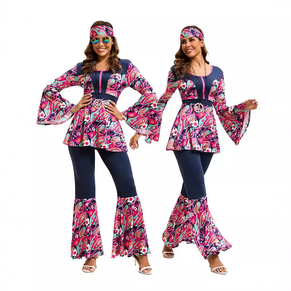 

Hippie Disco Native Carnival Couple Costume Women's Ethnic Stage Wear Traditional Chinese Clothing Autumn Faion 202