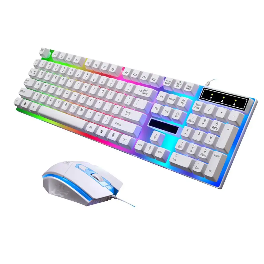 

Wired Gaming Keyboard Mouse Game PC Keypad Office External Accessory