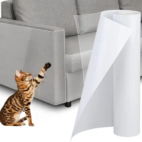 Coussinets de Protection pour canapé et chat, 3m, accessoires pour meubles, couverture transparente en PVC auto-adhésif, fournitures pour chats, produits pour animaux de compagnie