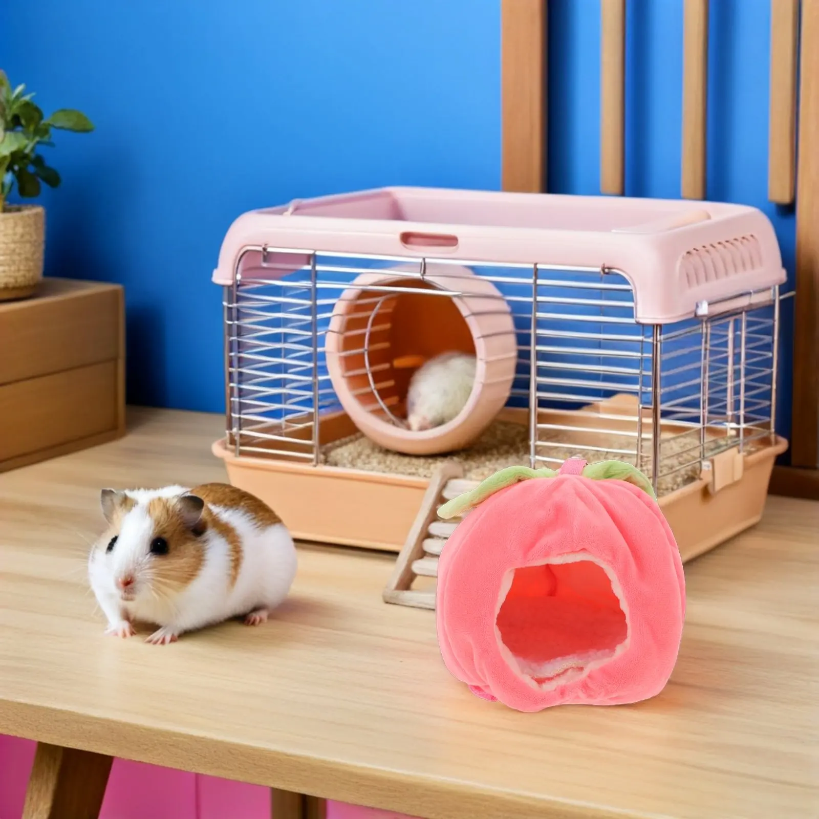 Hamster Cage Bedding Hamster Home For Rat Cage Winter Warm Fruit Nest Soft Cotton Hideout Small Animal Hideaway